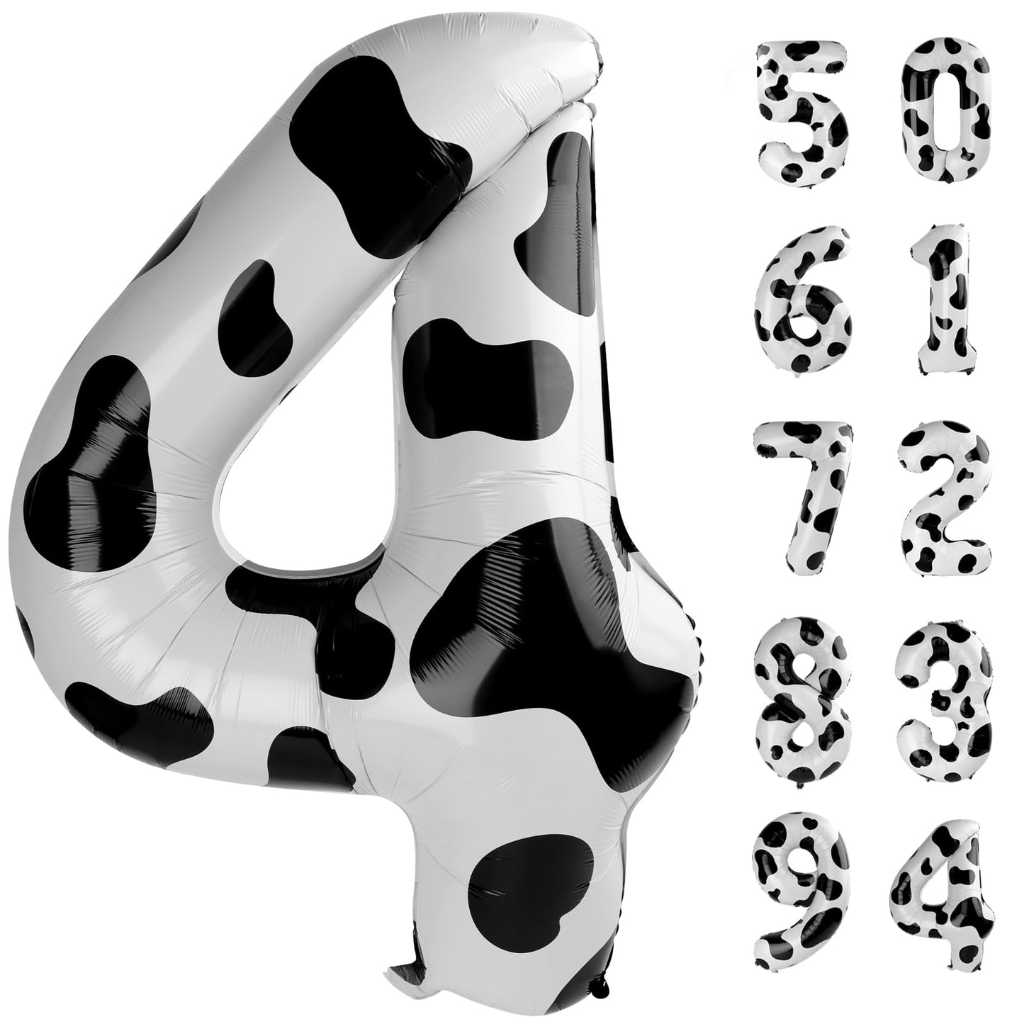 IWERP Cow Print 4 Balloon – 40 Inch Number Balloon for Birthday Party Decorations