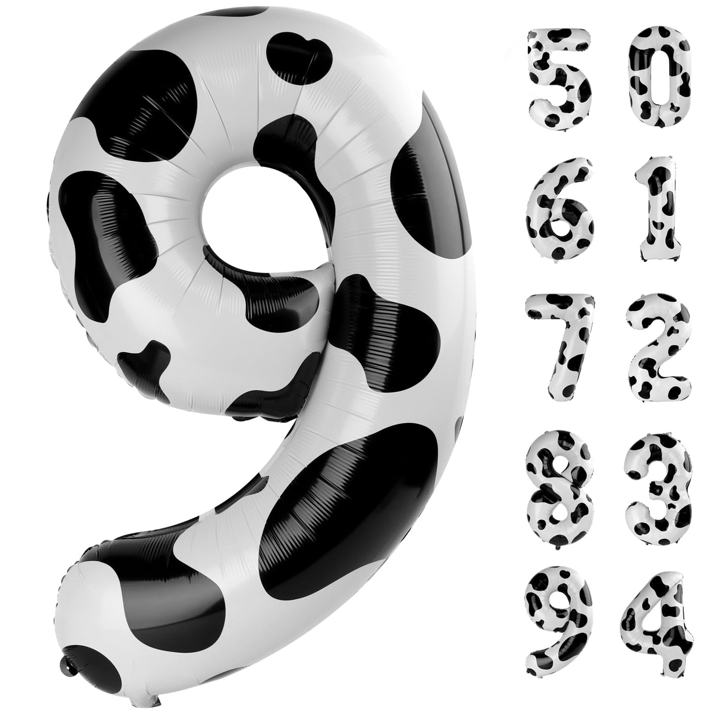 IWERP Cow Print 9 Balloon – 40 Inch Giant Number Balloon for Farm-Themed Party Decorations