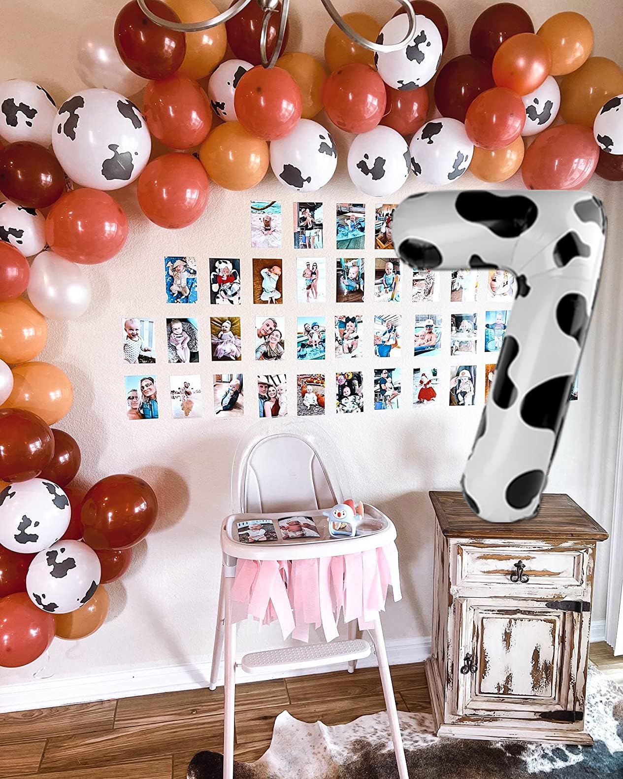 IWERP Cow Print Number Balloon 40 Inch – Farm Birthday Decorations & Party Supplies