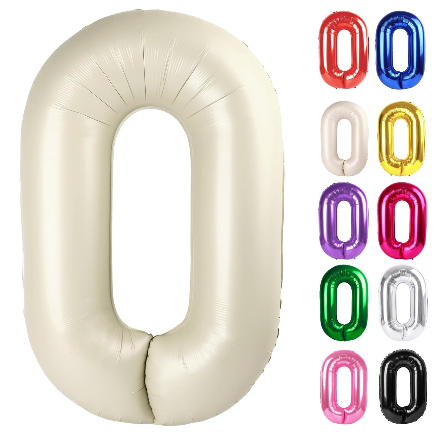 IWERP Cream 0 Balloon 40-Inch – Elegant Milestone Birthday Decor