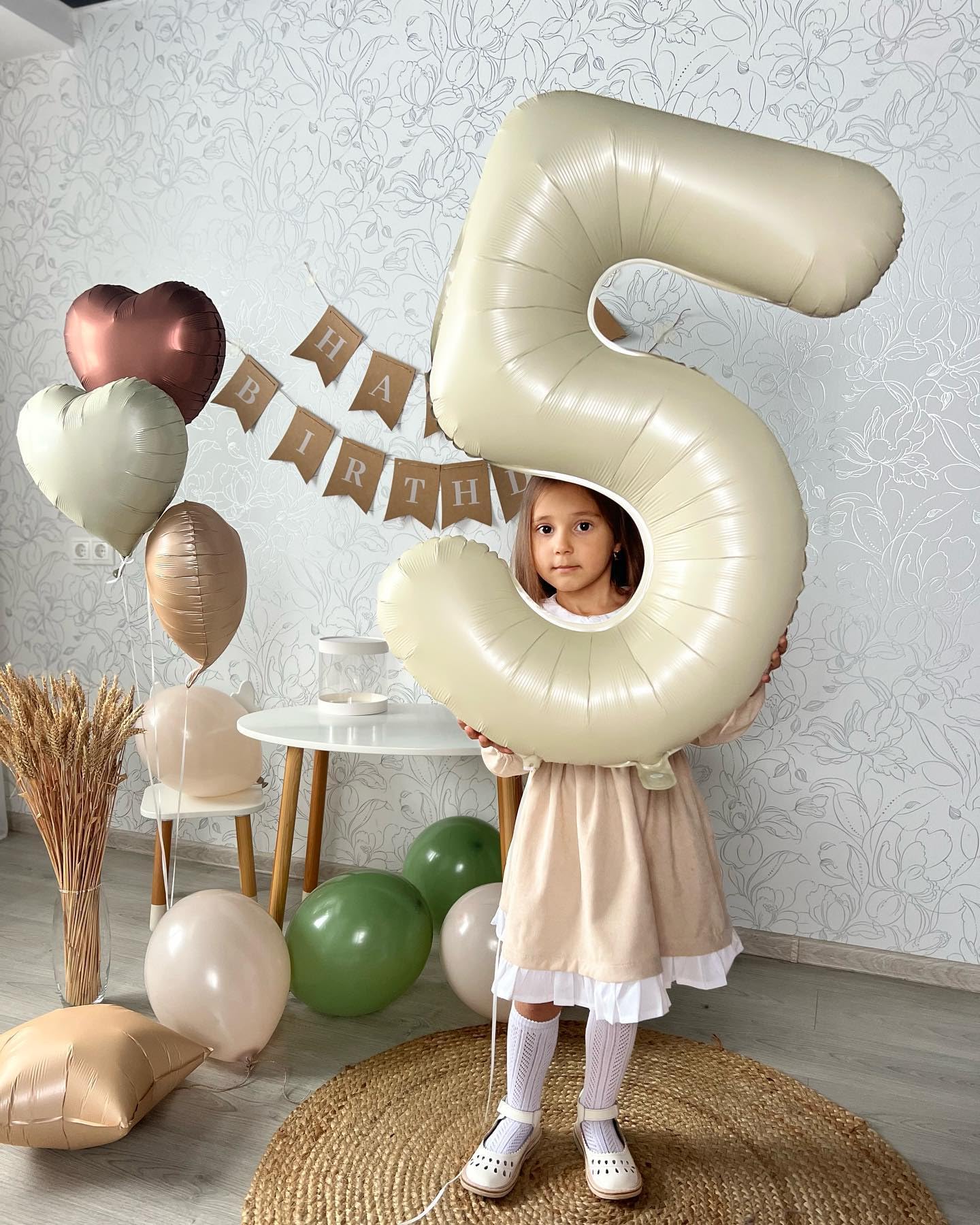 IWERP Cream Number 6 Balloon 40-Inch – 6th Birthday Decorations & Cream Party Supplies