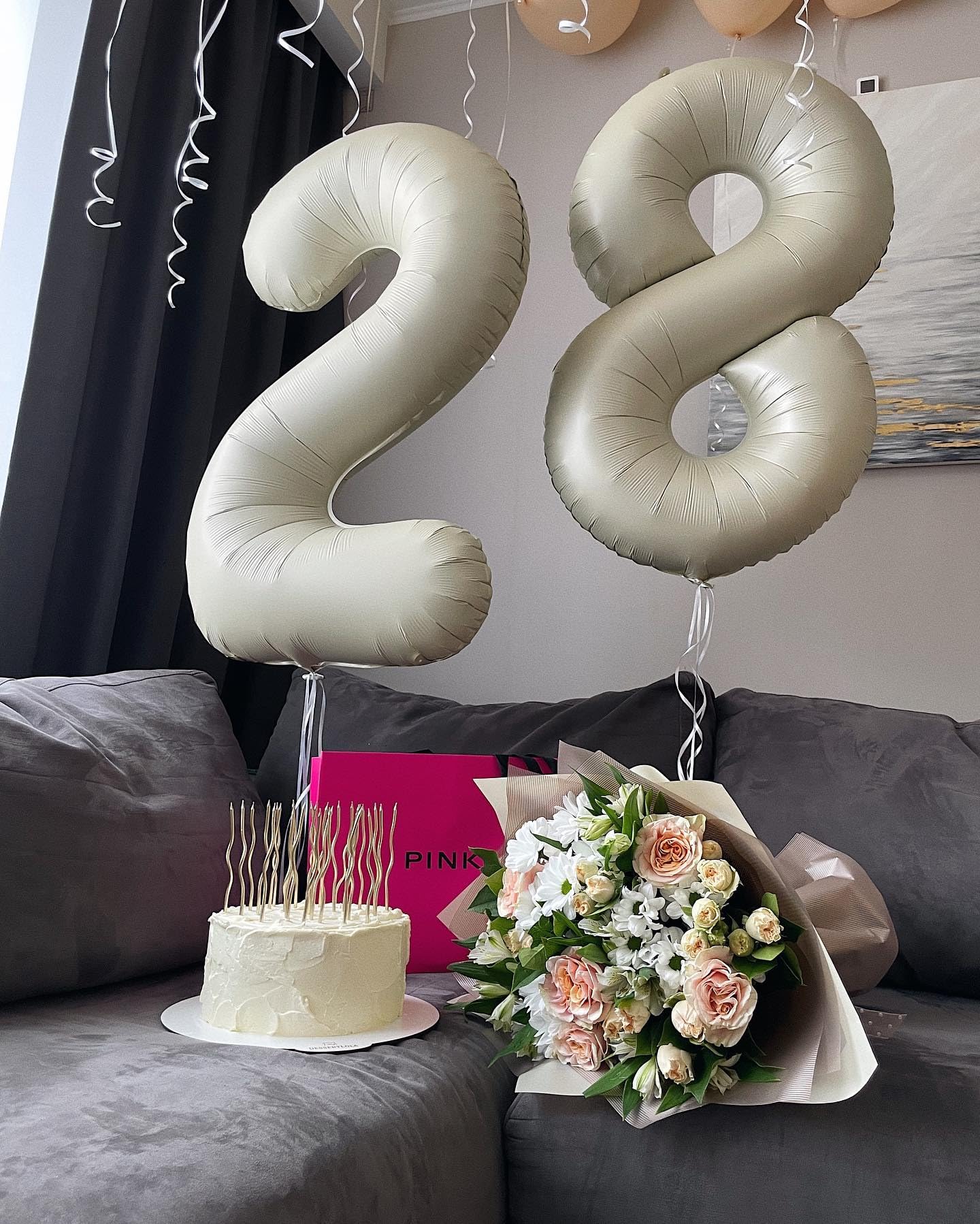 IWERP Cream Number 8 Balloon 40 Inch – 8th Birthday Decorations, Cream Party Supplies