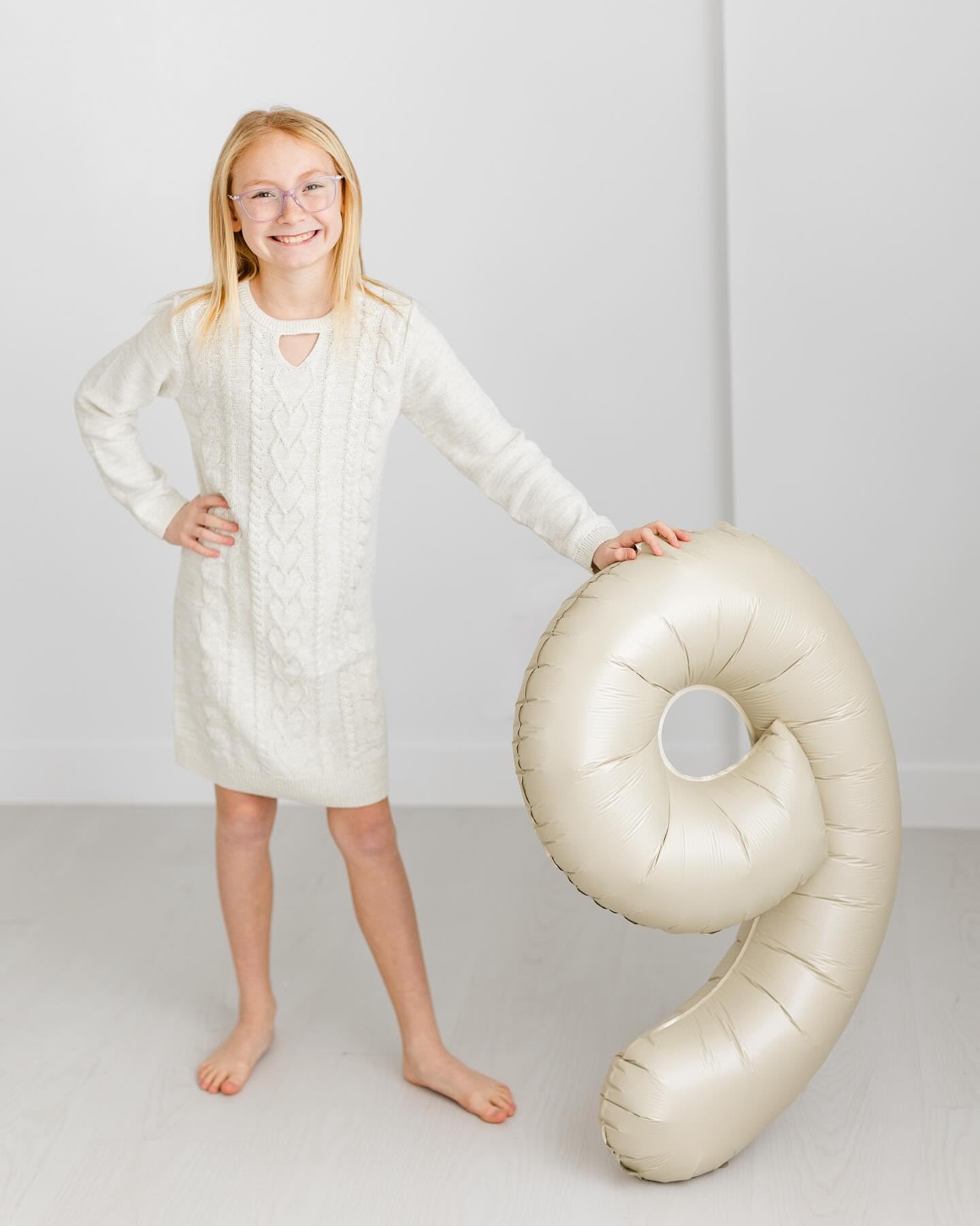 IWERP Cream Number 9 Balloon 40 Inch – Elegant 9th Birthday Decorations