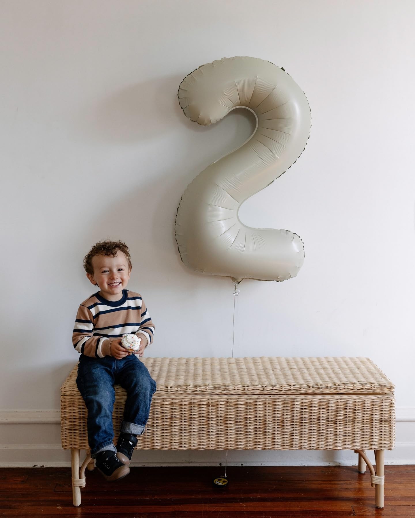 IWERP Cream Number 2 Balloon 40-Inch – 2nd Birthday Decorations for Babies, Boys & Girls