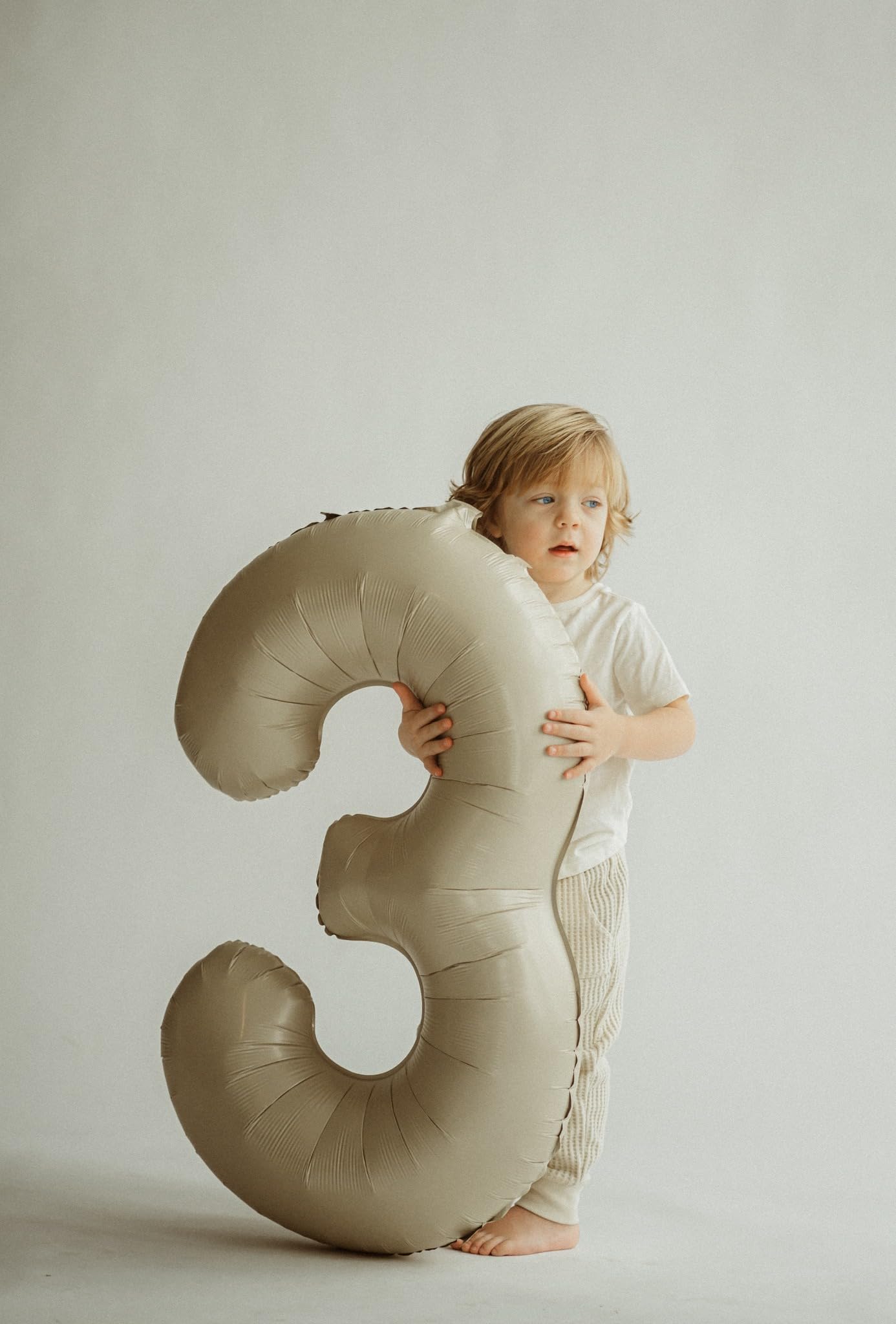 IWERP Cream Number 3 Balloon 40-Inch – 3rd Birthday Decorations