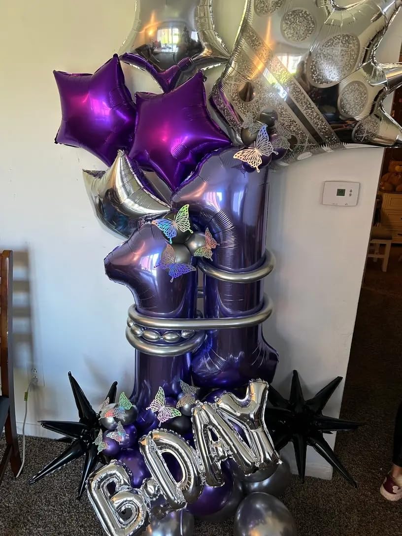IWERP Purple Number 17 Balloon – 40 Inch Foil Birthday Decoration