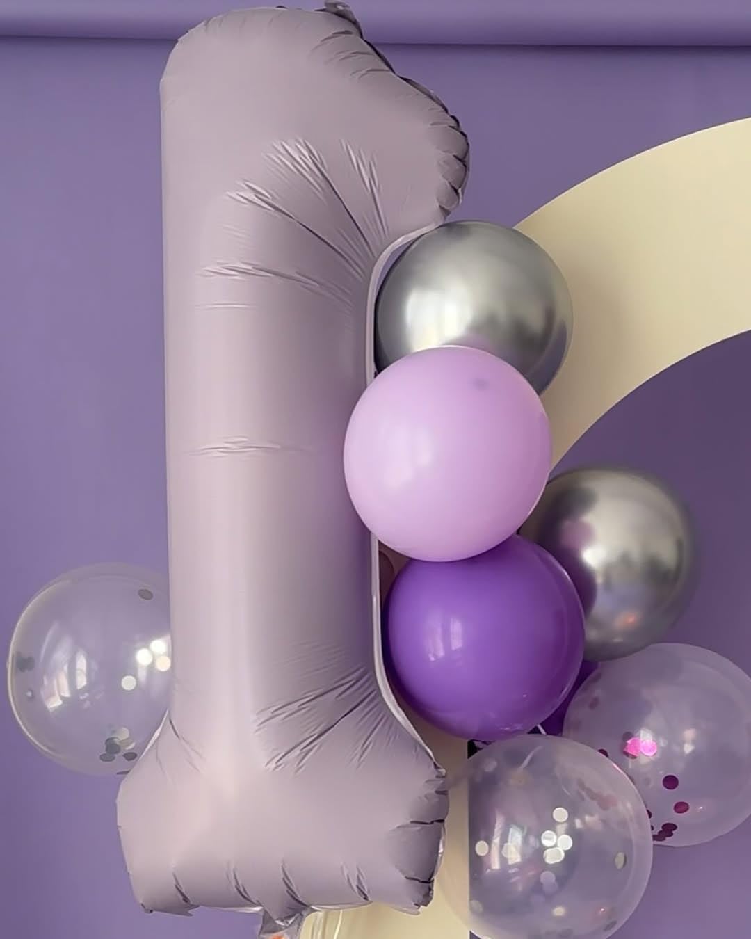 IWERP Lilac Number 5 Balloon 40 Inch – Lavender 5 Balloon for 5th Birthday