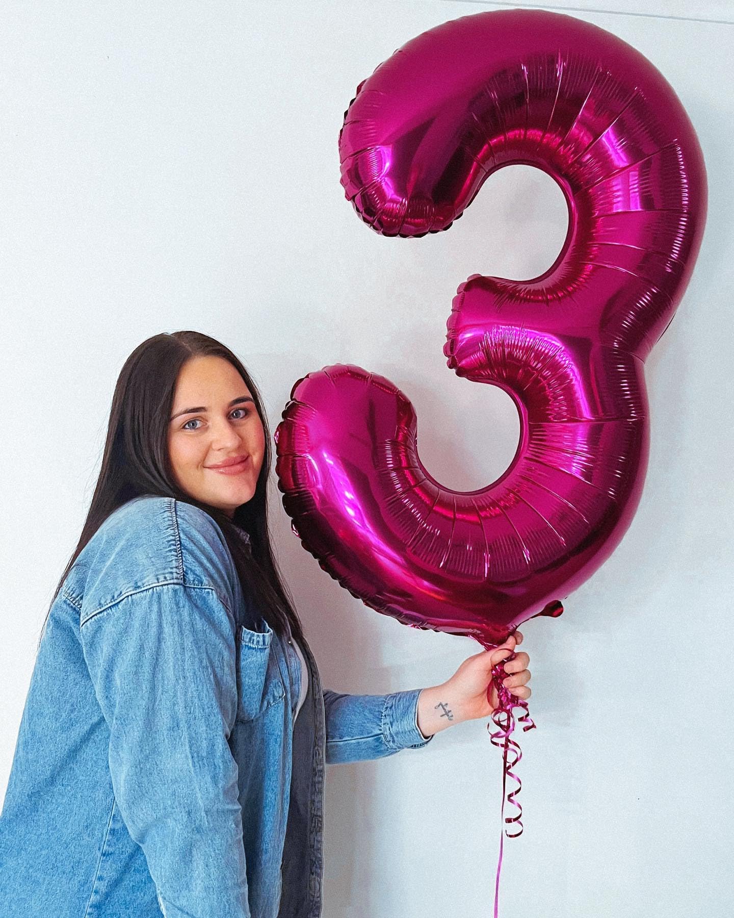 IWERP Hot Pink Number 4 Balloon 40 Inch – Fourth Birthday Decorations