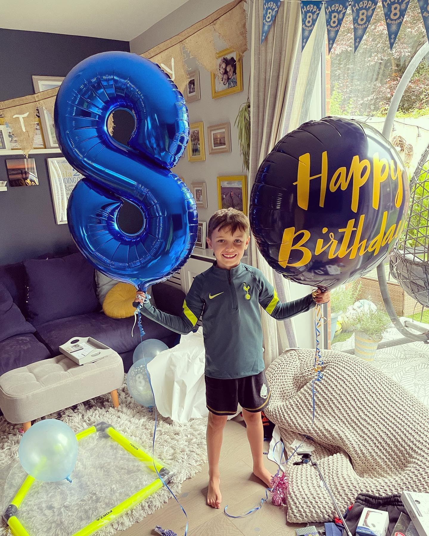 IWERP Navy Blue 40-Inch Number 8 Balloon | Blue Birthday Decorations & 8th Birthday Party Supplies