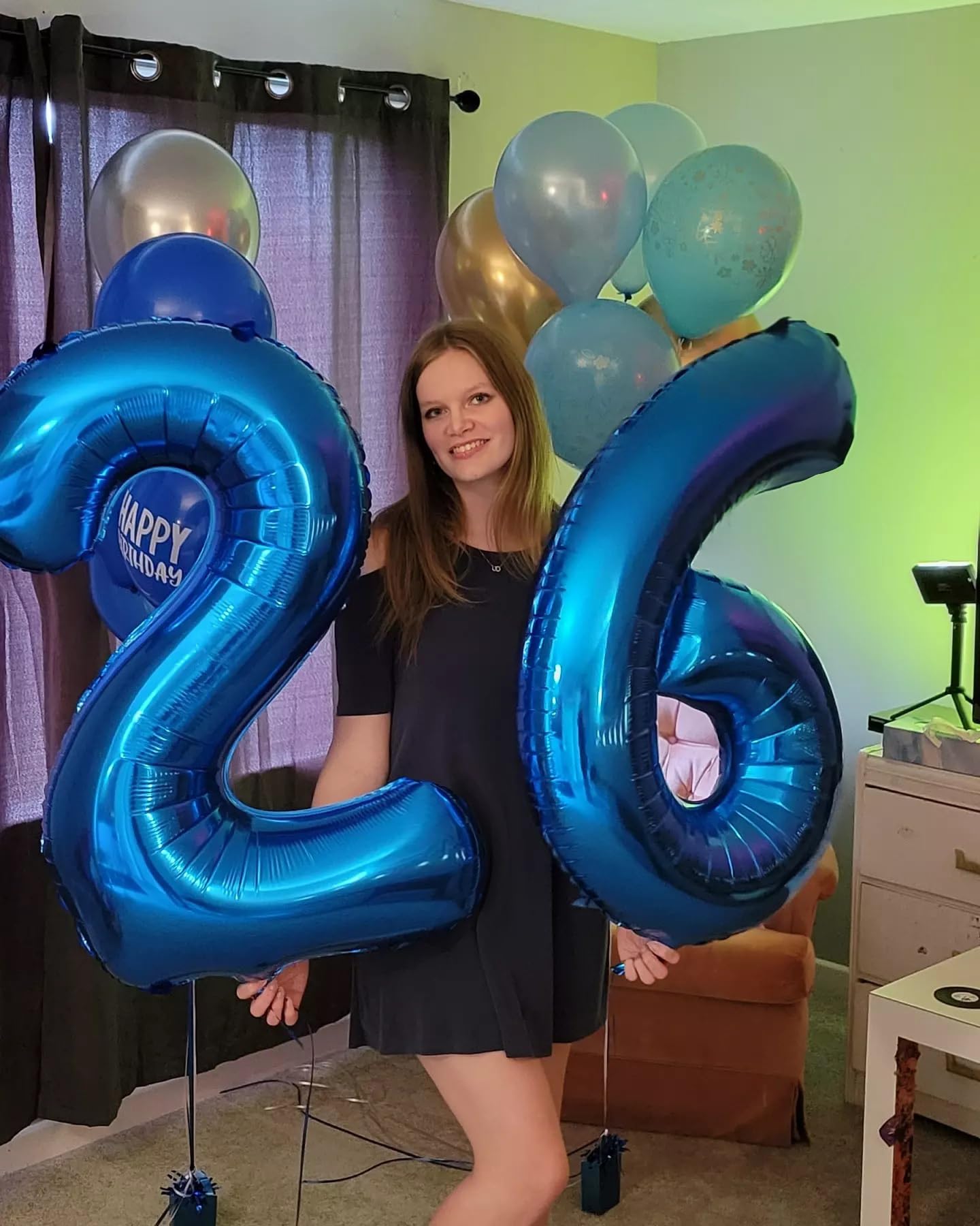 IWERP 16 Balloon Number - 40-Inch Metallic Blue Birthday Decorations