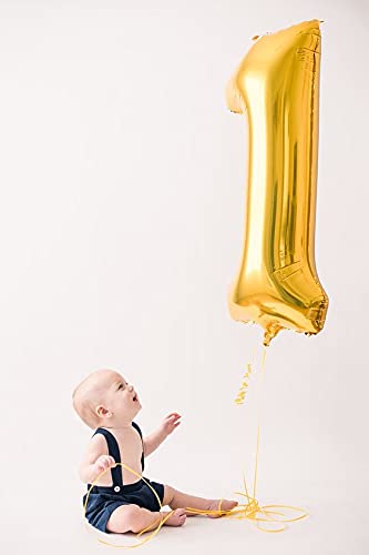 IWERP Gold Number 1 Balloon - 40-Inch First Birthday Party Decor