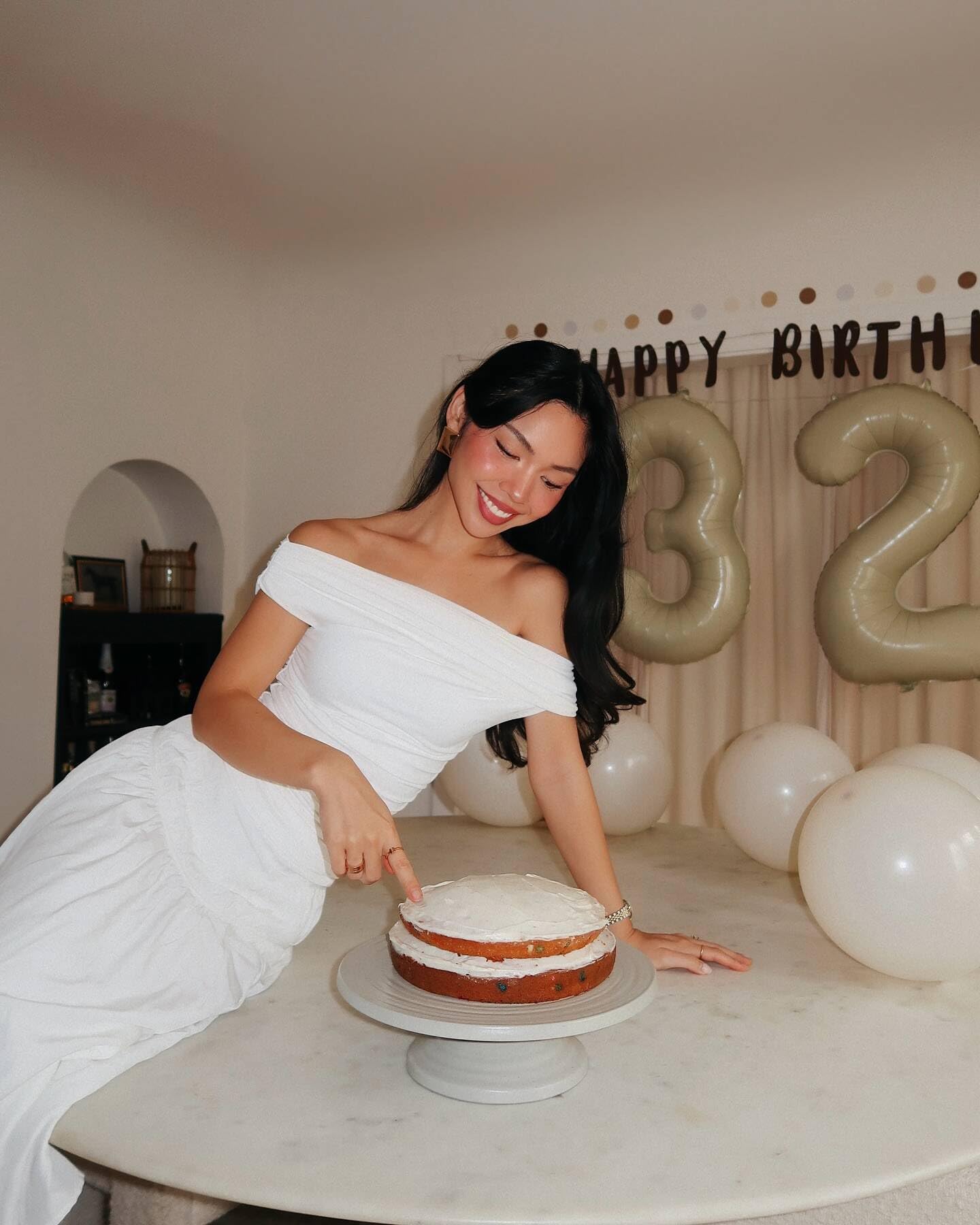 IWERP Cream Number 3 Balloon 40-Inch | 3rd Birthday Party Decor