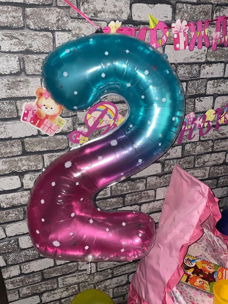 IWERP Starry Sky 2 Balloon – 40-Inch Number Balloon for 2nd Birthday