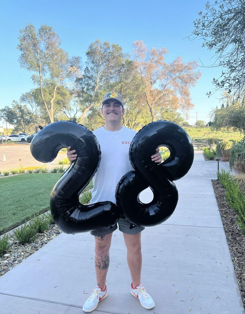 IWERP Black Number 18 Balloon — 40 Inch Giant 18th Birthday Decoration