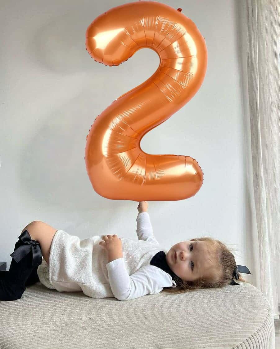 IWERP 40 Inch Orange 1 Balloon – Giant Number Balloon for First Birthday & Milestones