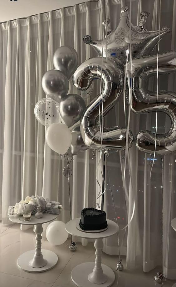 IWERP Silver Number 5 Balloon 40 Inch | Giant 5th Birthday Foil Balloon