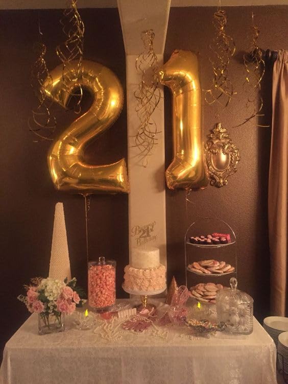 IWERP Gold Number 6 Balloon - 40 Inch Giant Birthday Foil Decoration