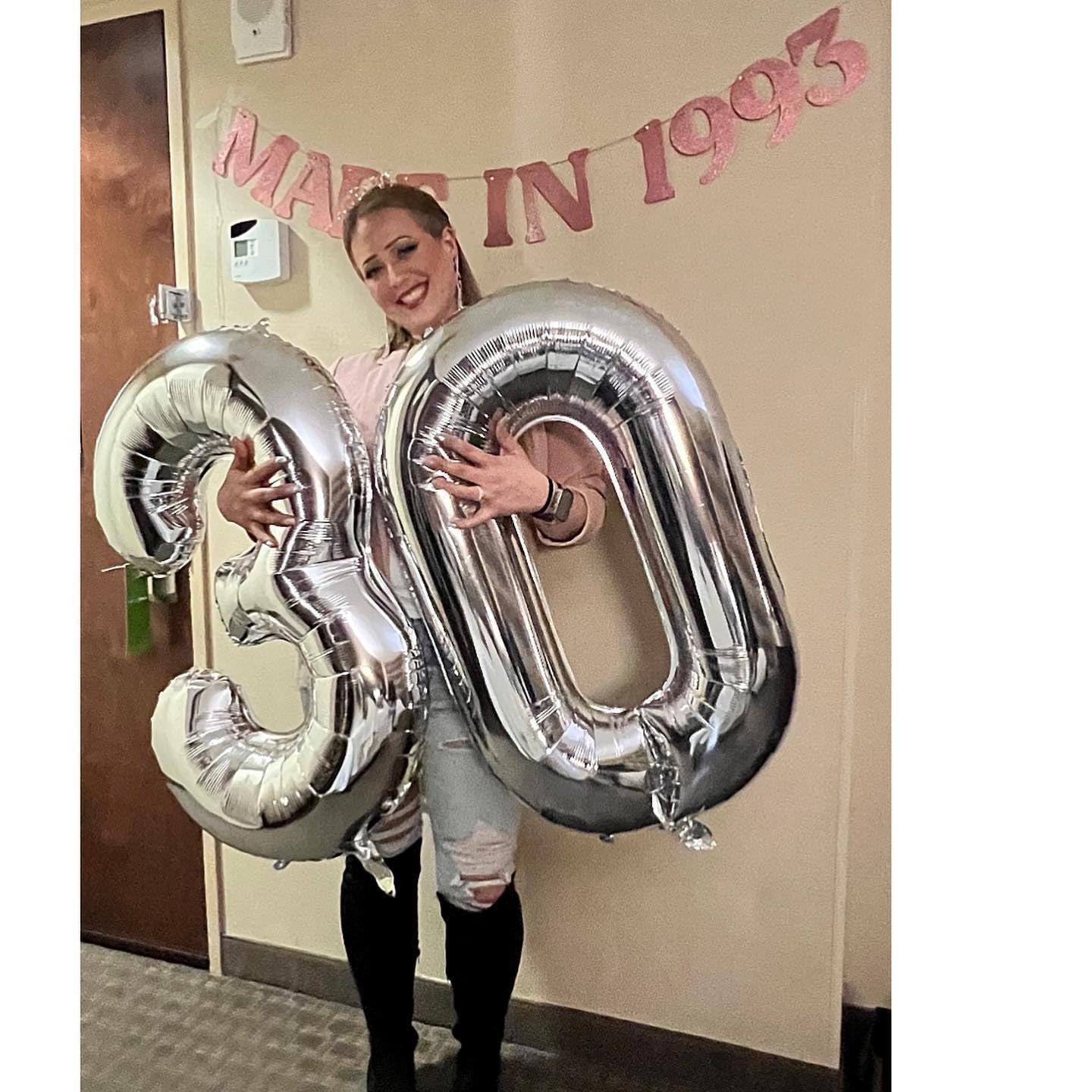 IWERP Silver Number 3 Balloon – 40-Inch, 3rd Birthday Party Decor