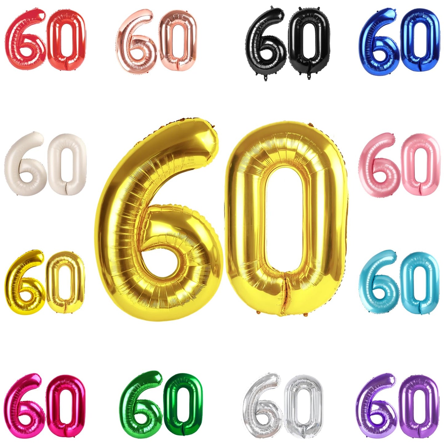 IWERP Gold 60th Birthday Balloon – 40 Inch | Elegant 60th Birthday Decorations