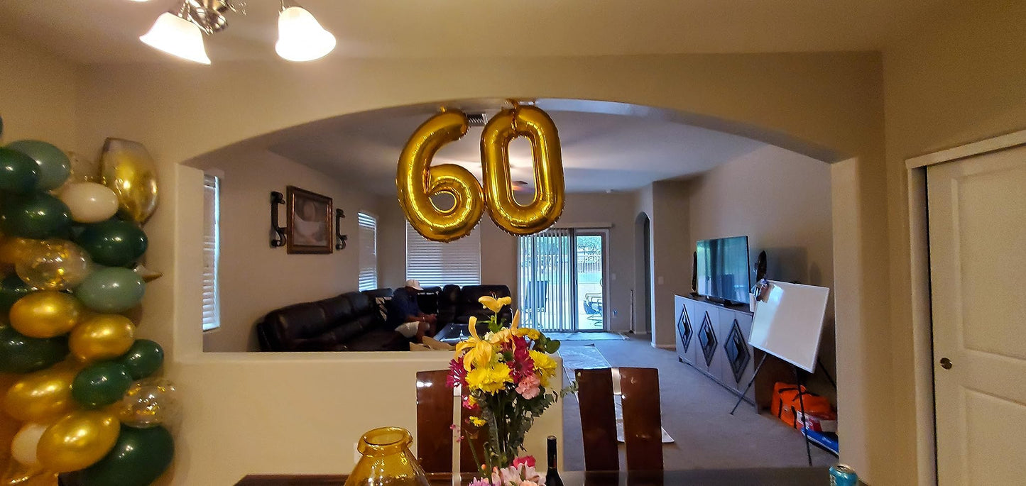 IWERP Gold 60th Birthday Balloon – 40 Inch | Elegant 60th Birthday Decorations