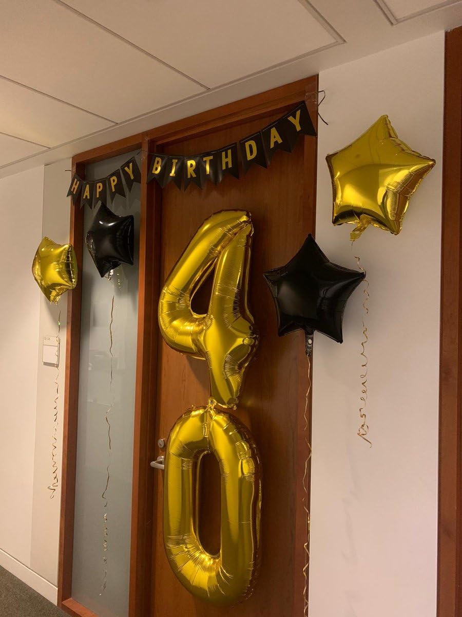 IWERP 40-Inch Gold Number Balloon – 40th Birthday & Anniversary Decorations