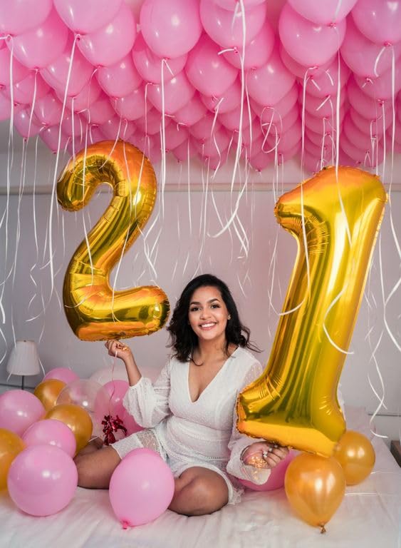 IWERP Gold Number 0 Balloon 40-Inch – Birthday Decorations for 10th to 60th Milestones