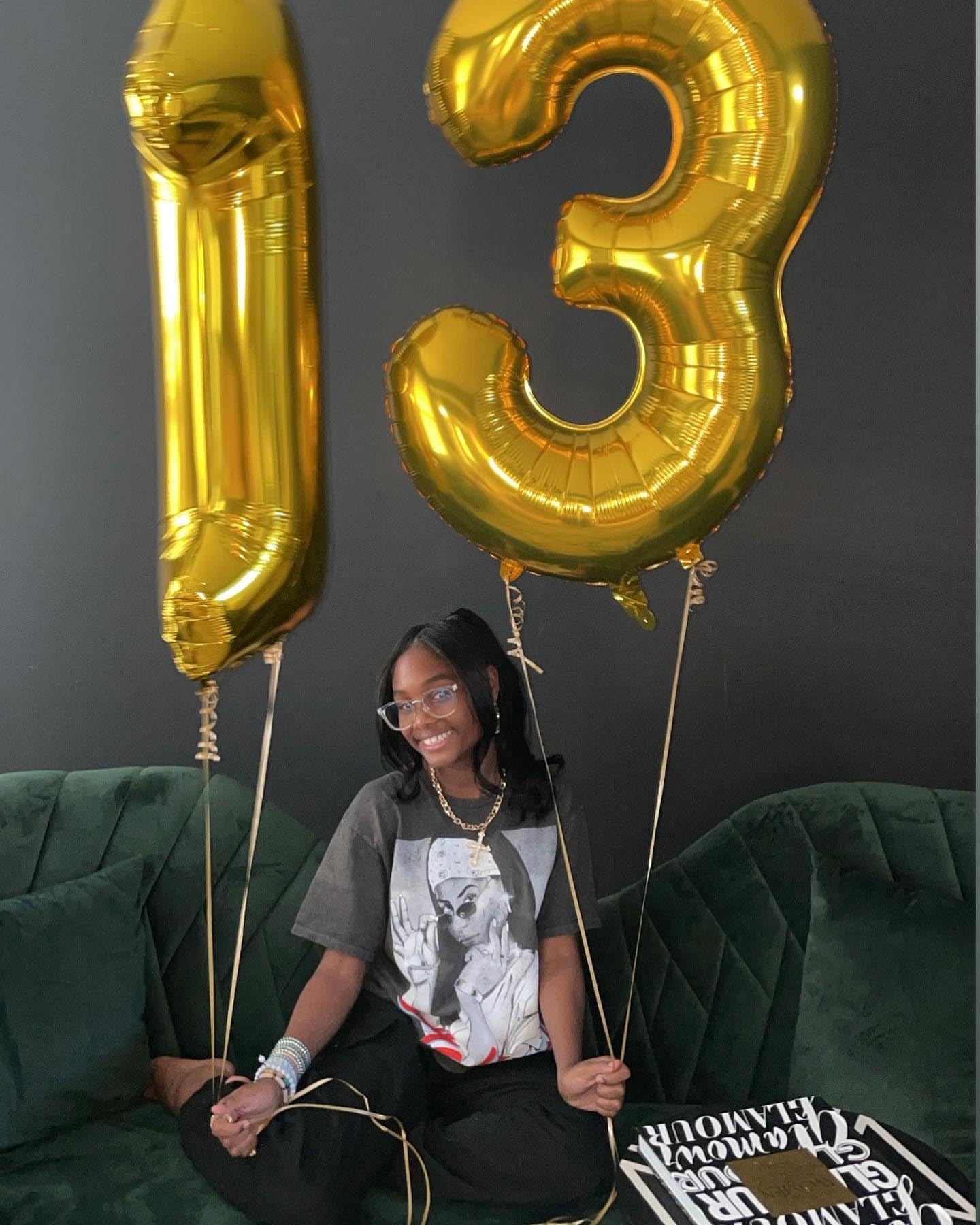 IWERP 40-Inch Gold Number Balloon – 13th or 31st Birthday Decor