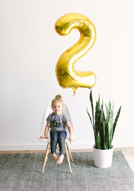 IWERP Gold Number 4 Balloon – 40 Inch 4th Birthday Decorations, Gold Party Supplies