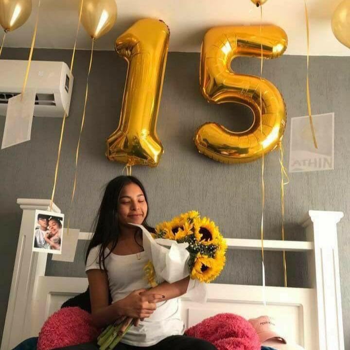 IWERP Gold Number 5 Balloon 40-Inch | 5th Birthday Decorations & Gold Party Supplies