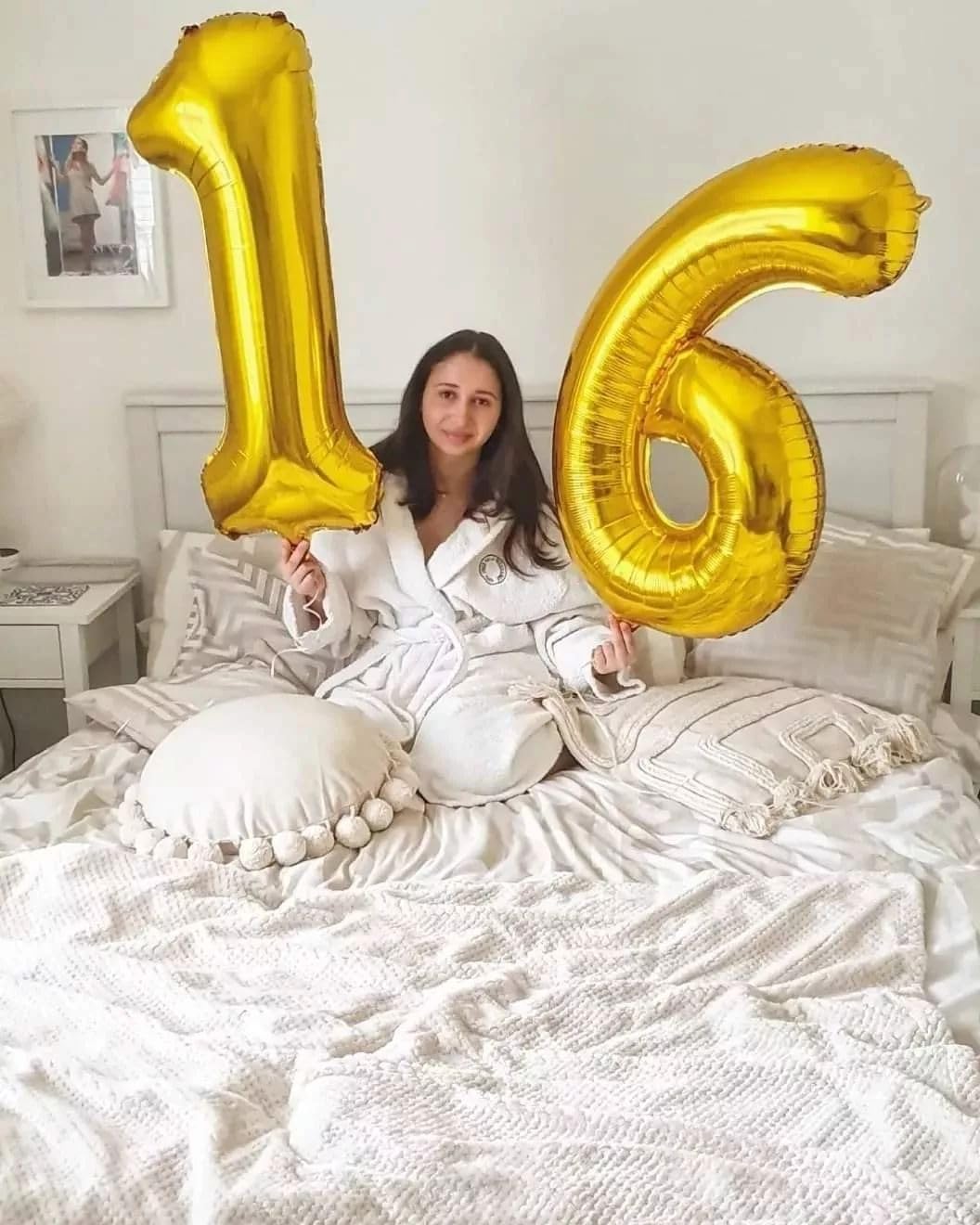IWERP Gold Number 6 Balloon 40 Inch – 6th Birthday Decorations & Gold Party Supplies