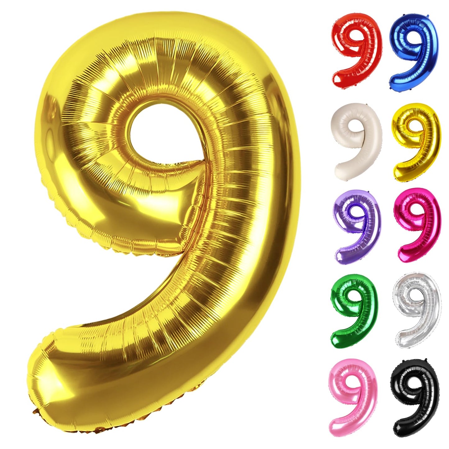 Gold Number 9 Balloon 40-Inch | IWERP 9th Birthday Party Decor