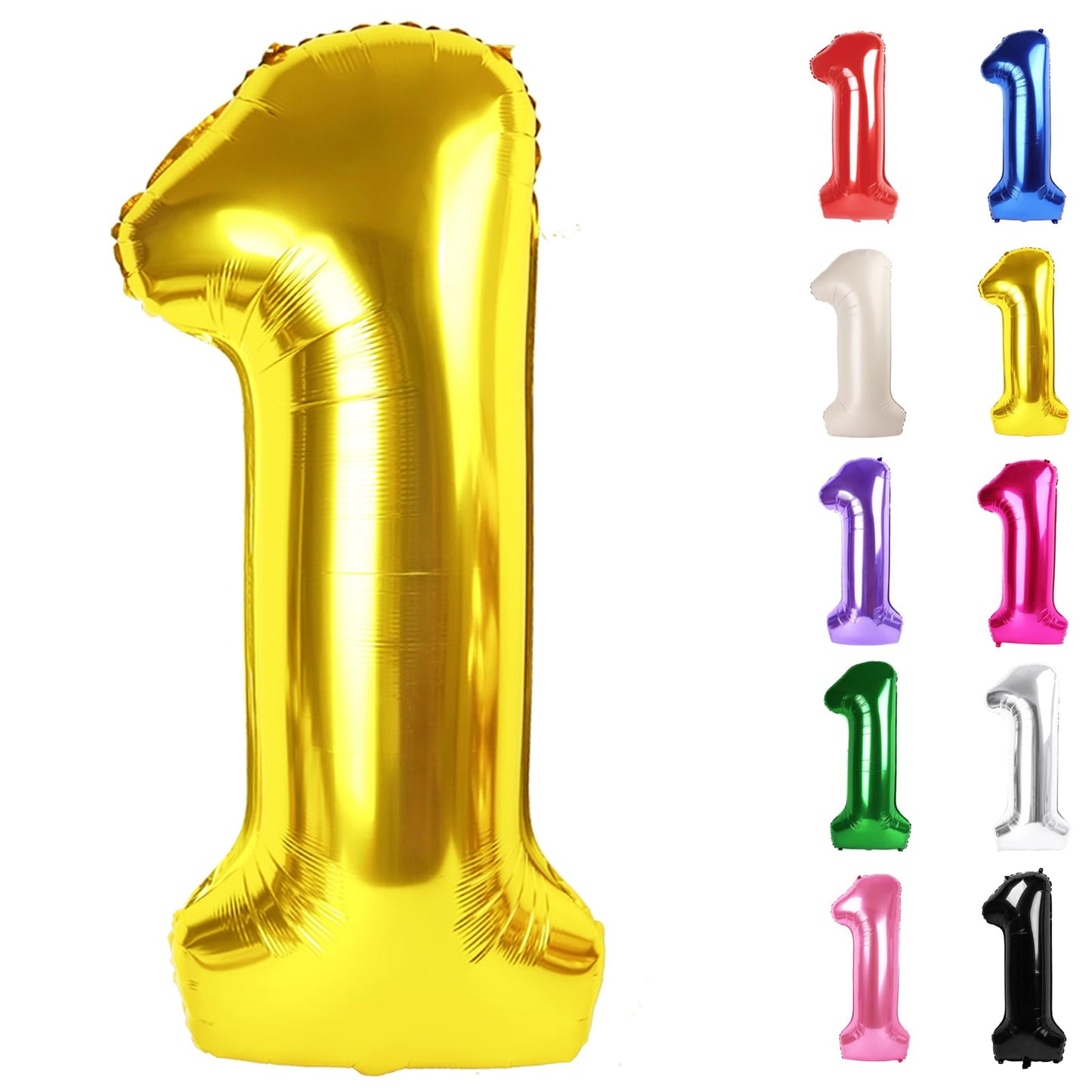 IWERP Gold Number 1 Balloon - 40-Inch First Birthday Party Decor
