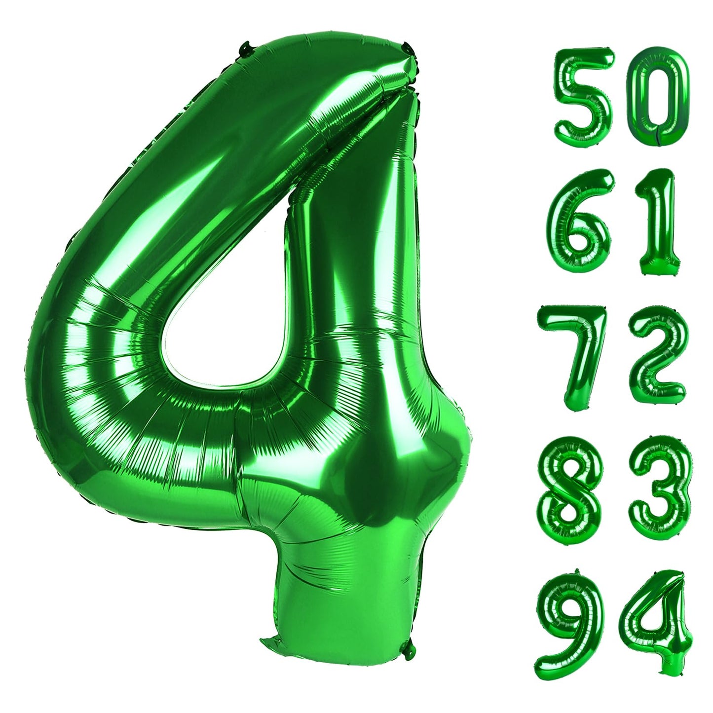 IWERP Green 4 Balloon – 40-Inch Number Balloon for Party Decor | St. Patrick's Day & Birthday