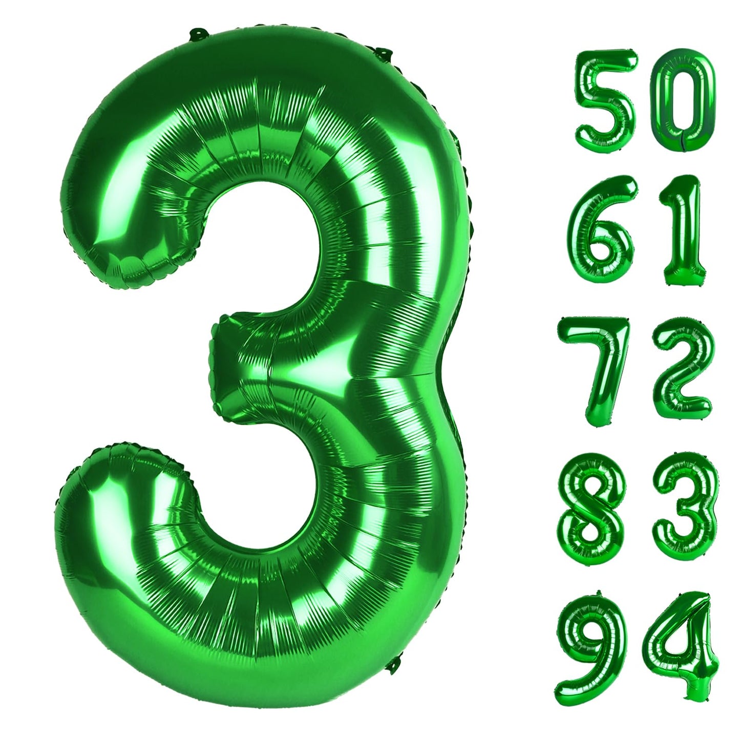 IWERP Green 40-Inch Number 3 Balloon – 3rd Birthday Party Decorations