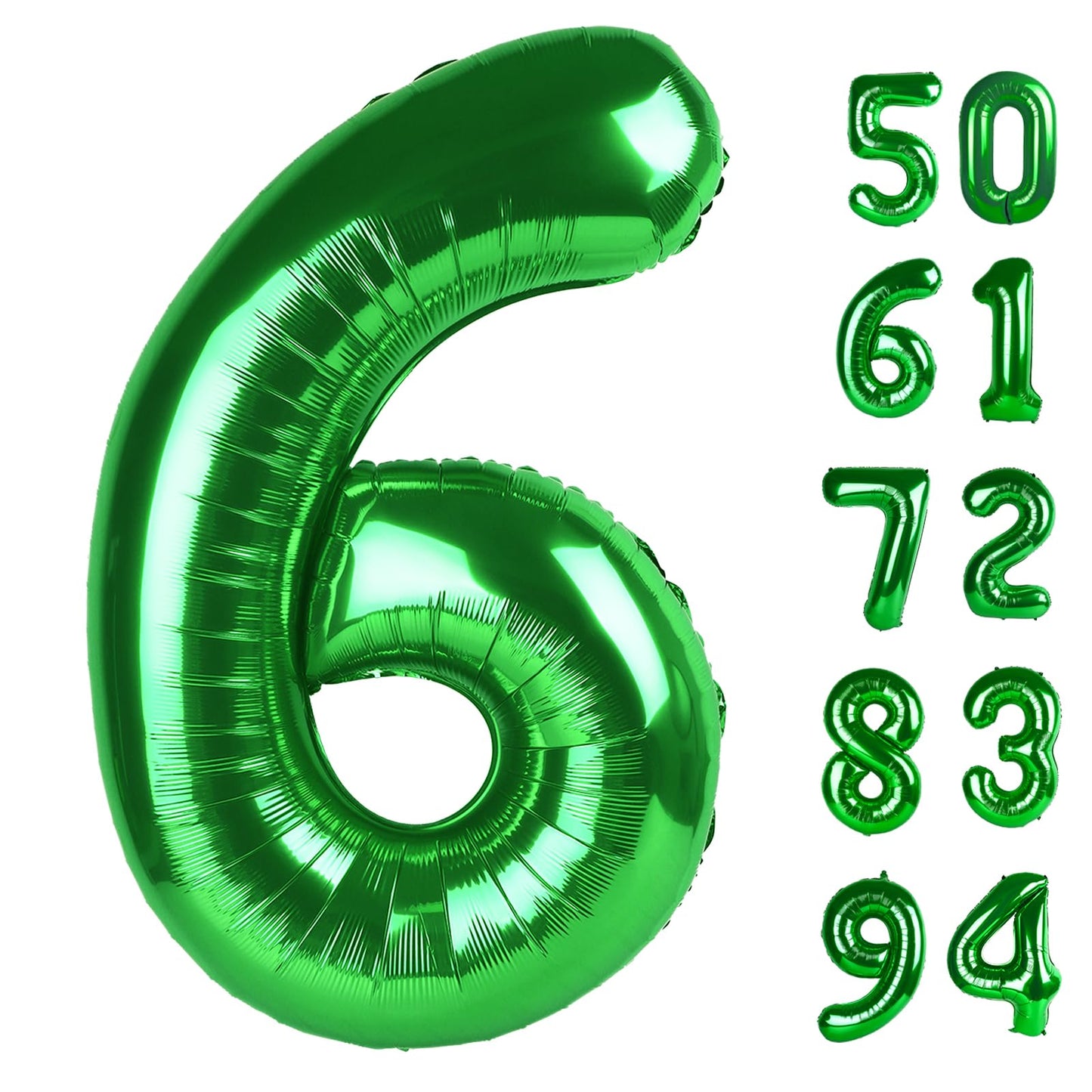 IWERP Green 6 Balloon – 40 Inch Number Balloon for Birthday & St. Patrick's Day Decorations