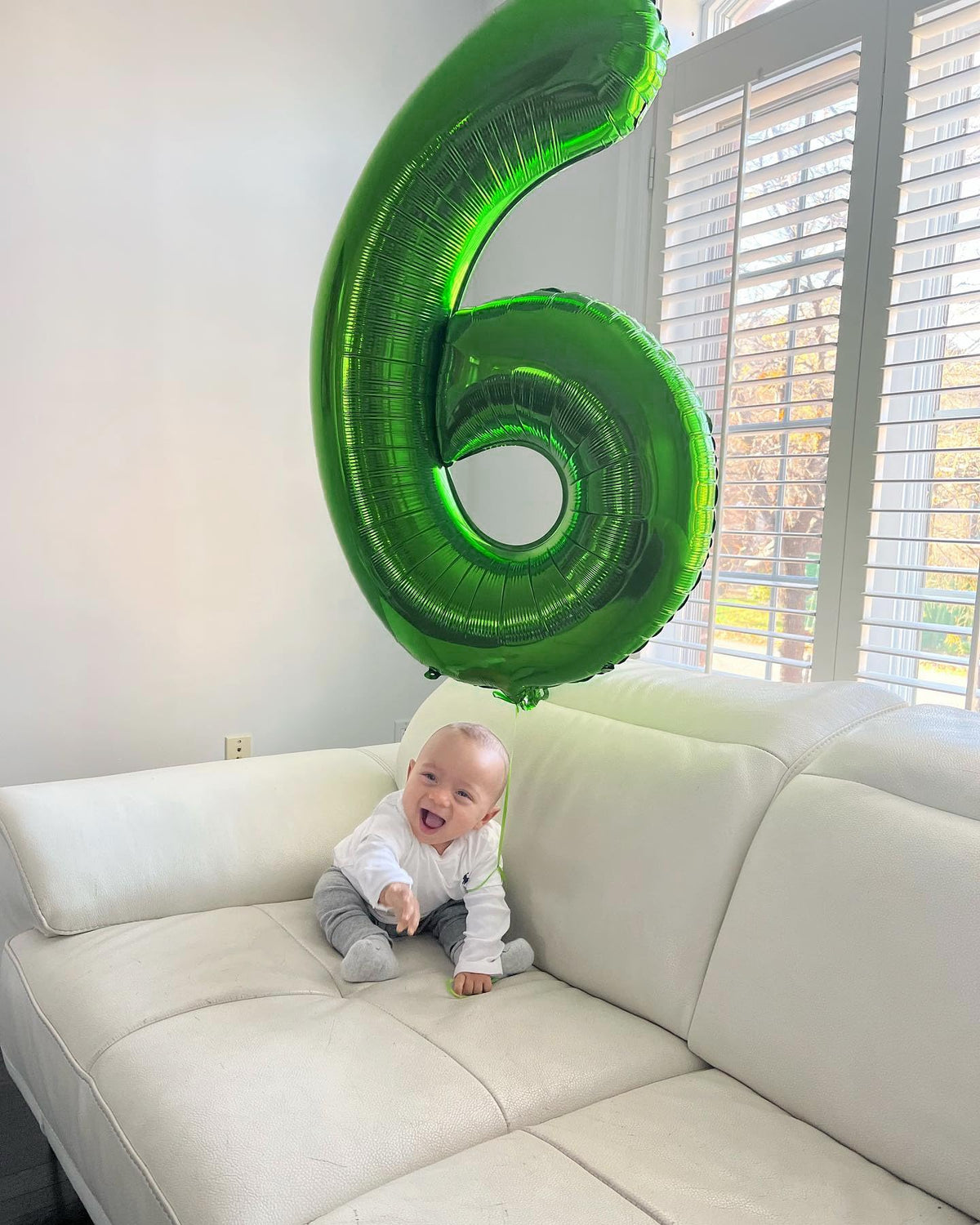 IWERP Green Number 6 Balloon 40 Inch — 6th Birthday Party Decorations