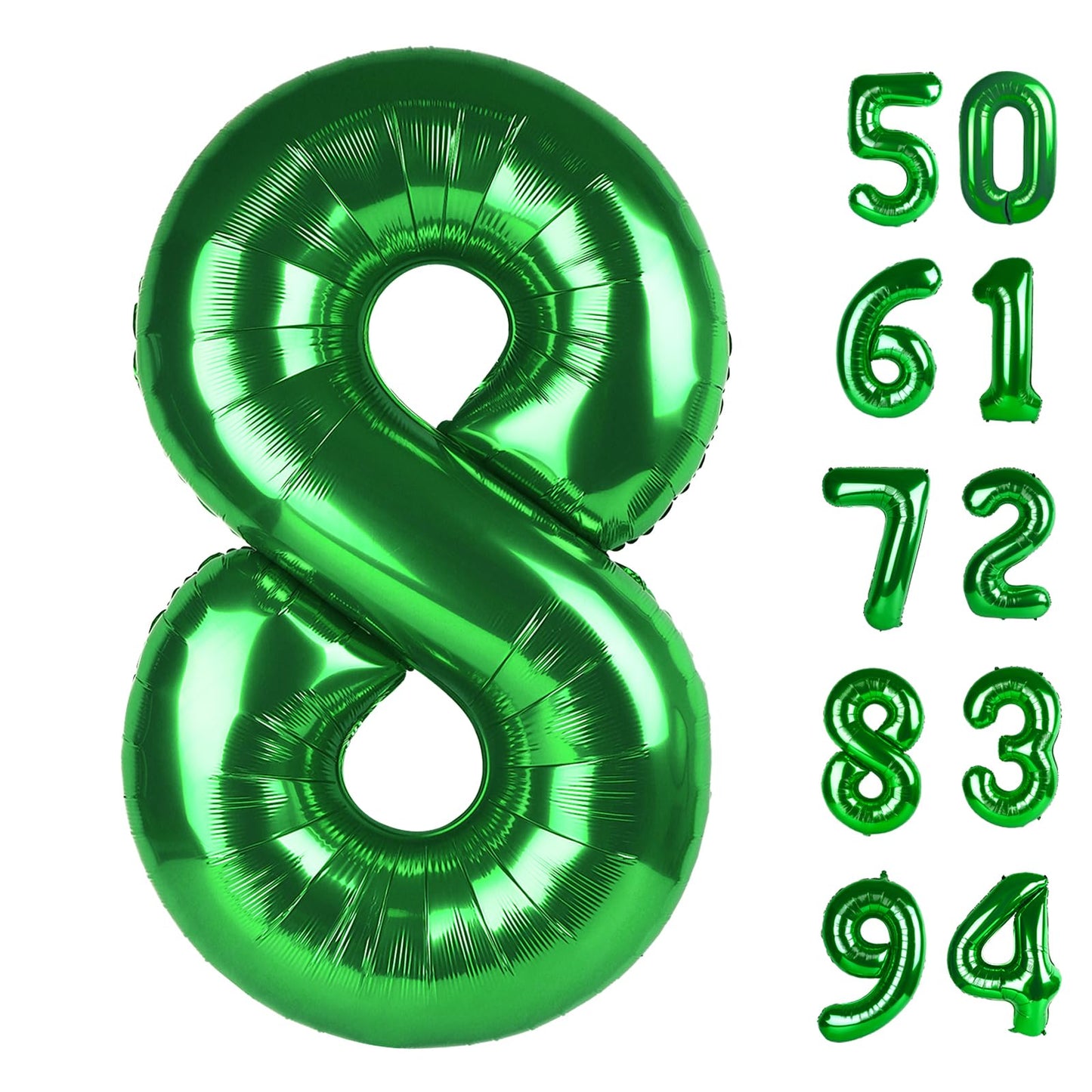 IWERP Green 8 Balloon – 40 Inch Foil Number for 8th Birthday