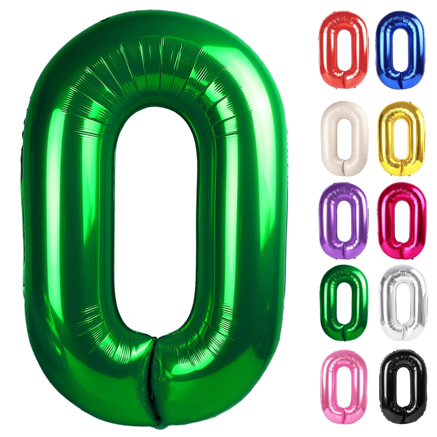 IWERP Green 40-Inch Number 0 Balloon for Milestone Birthday Decor