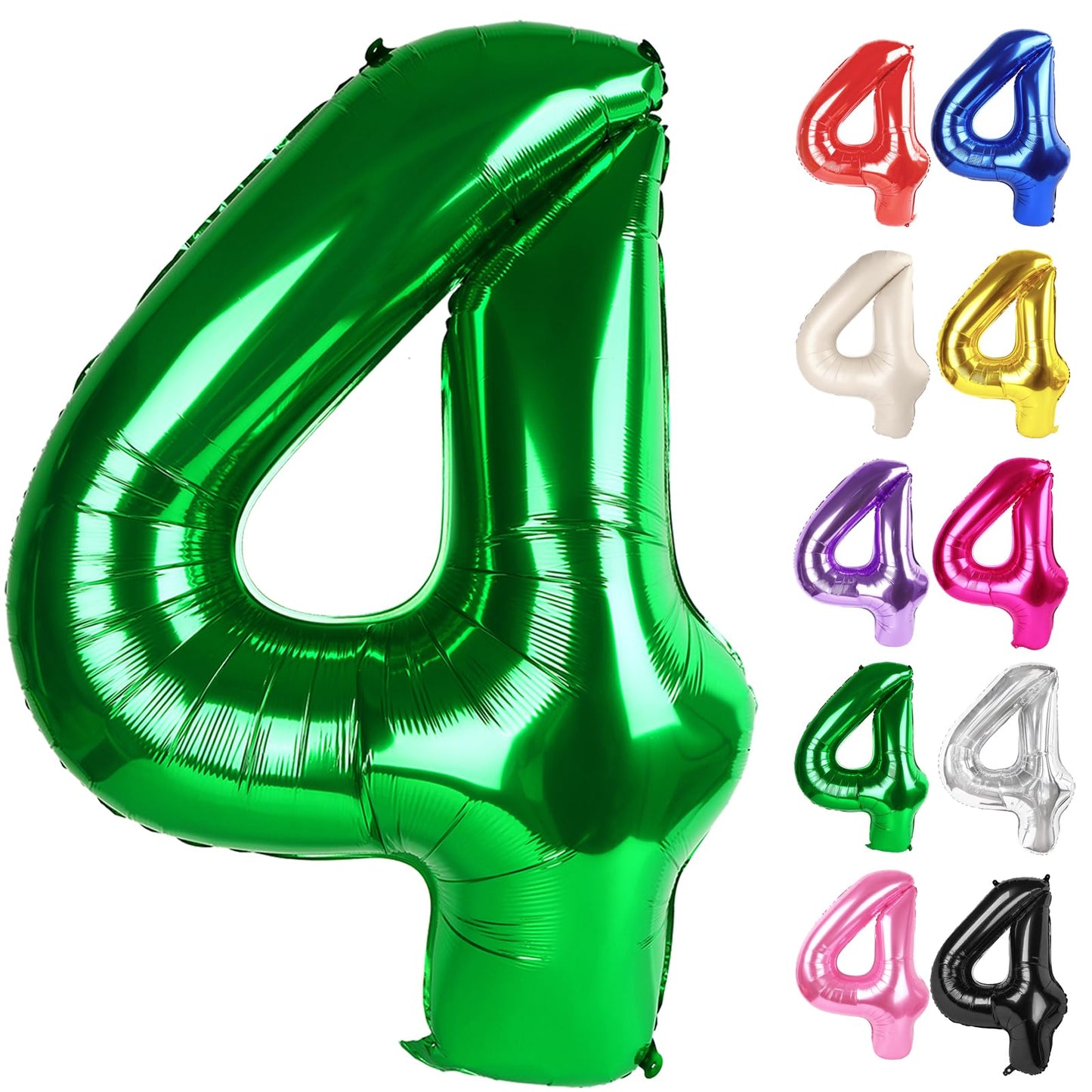 IWERP Green Number 4 Balloon 40-Inch – 4th Birthday Decorations