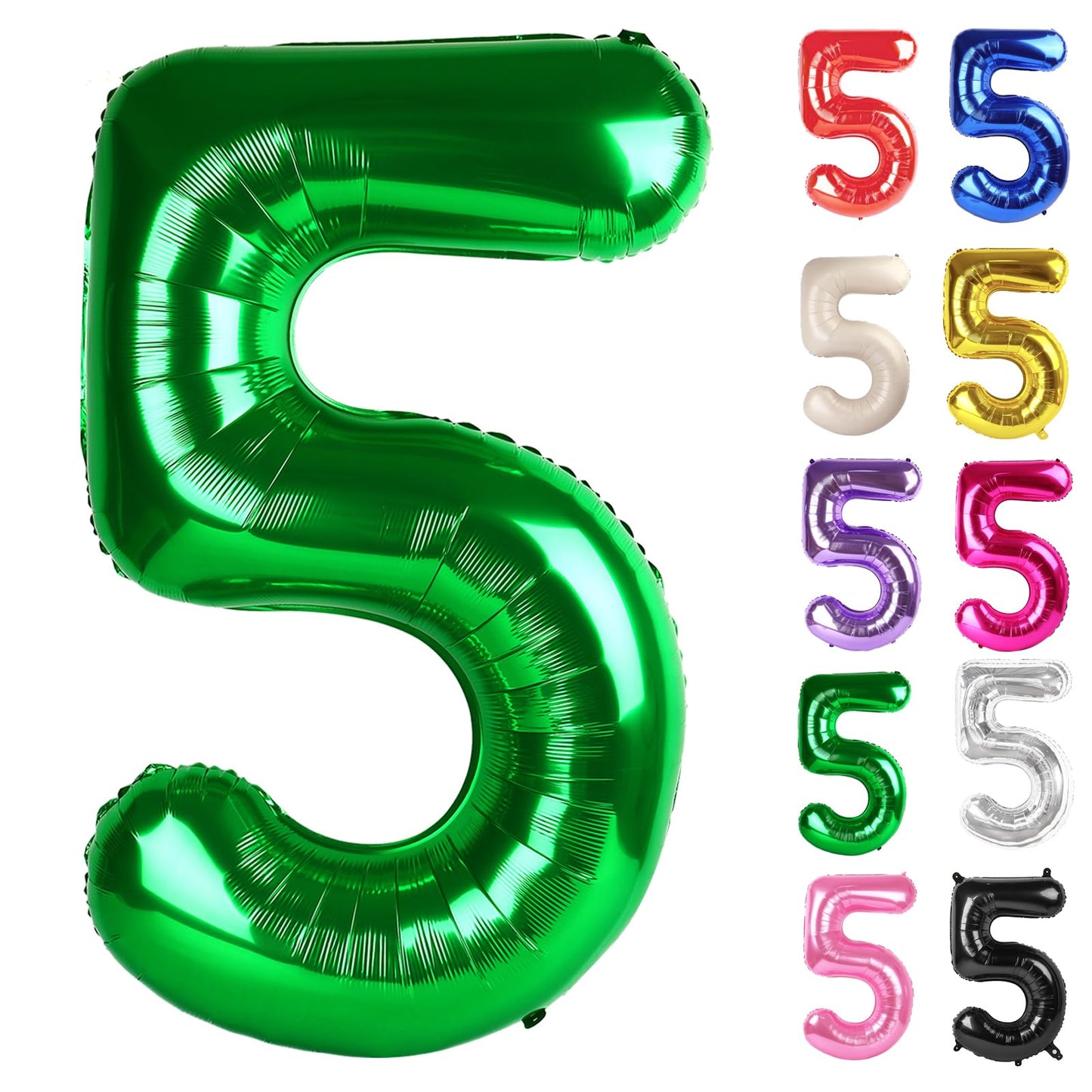 IWERP Green Number 5 Balloon 40 Inch – 5th Birthday Decorations