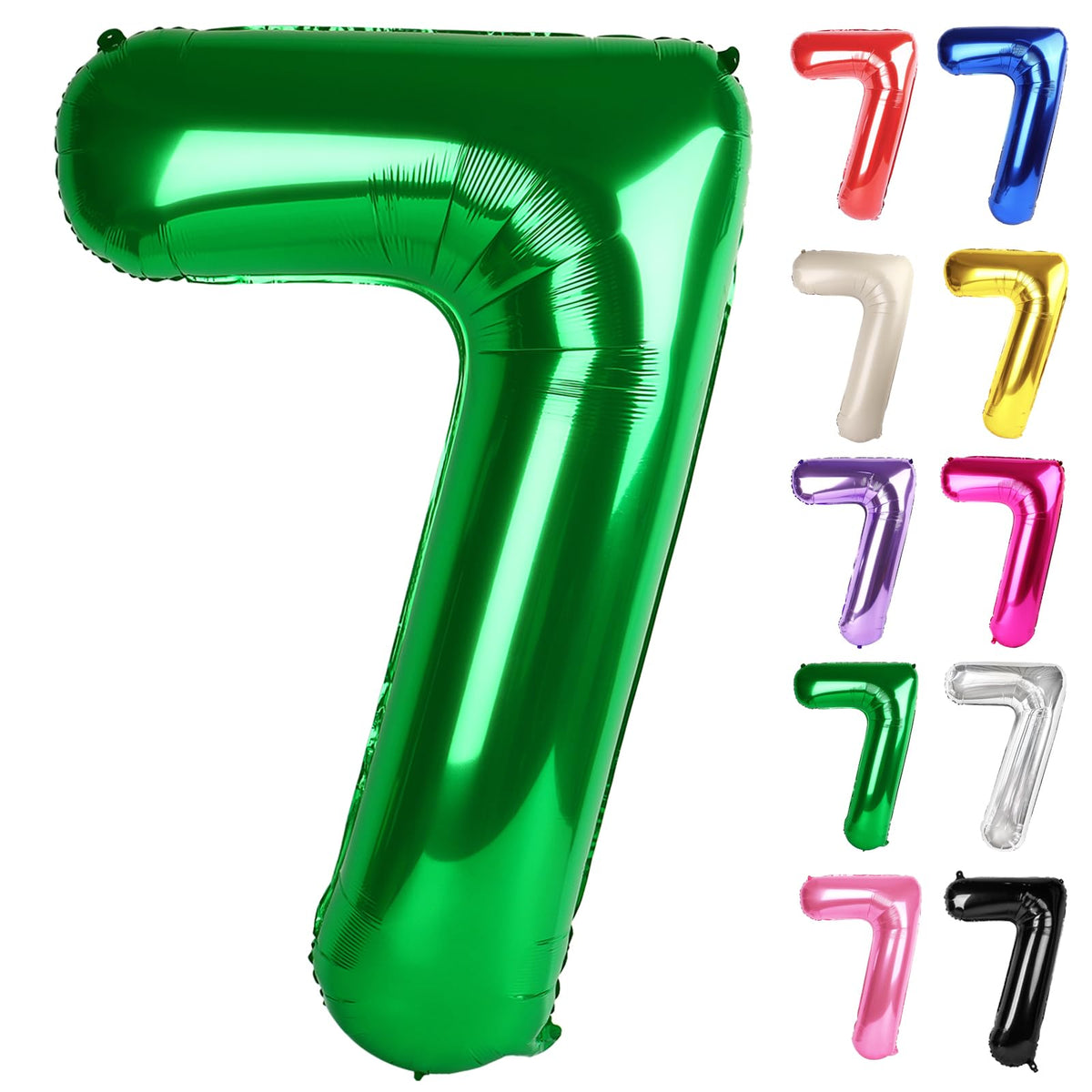 IWERP Green Number 7 Balloon 40-Inch | 7th Birthday Decorations & Green Party Supplies