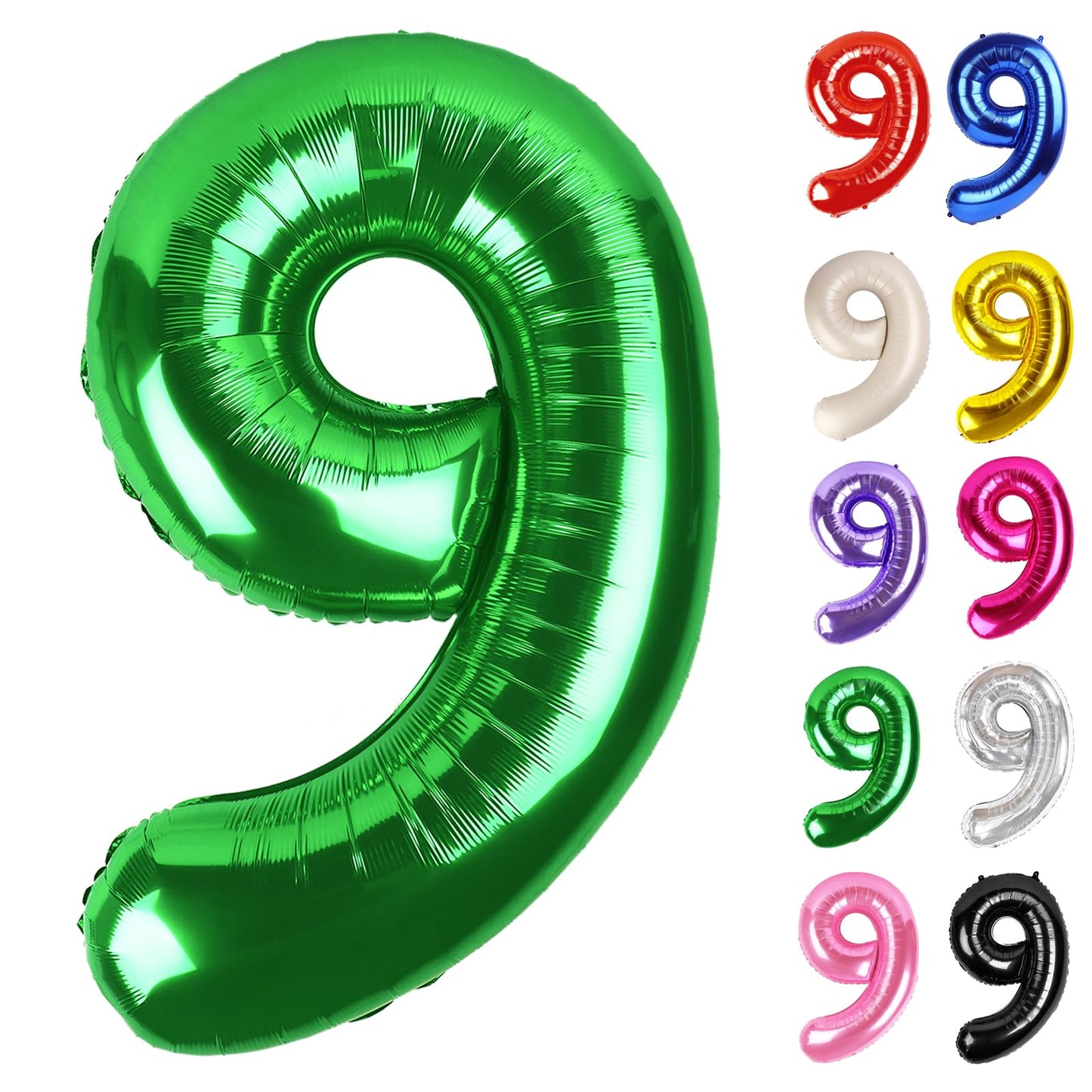 IWERP Green Number 9 Balloon 40 Inch – 9th Birthday Decorations & Green Party Supplies