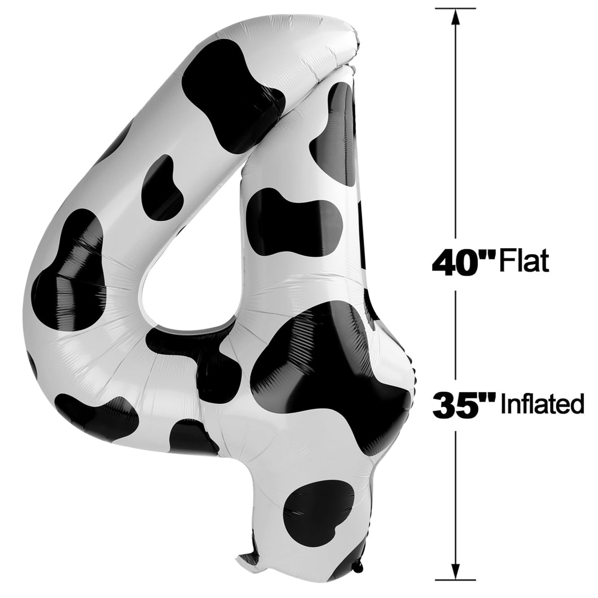 IWERP Cow Print 4 Balloon – 40 Inch Number Balloon for Birthday Party Decorations
