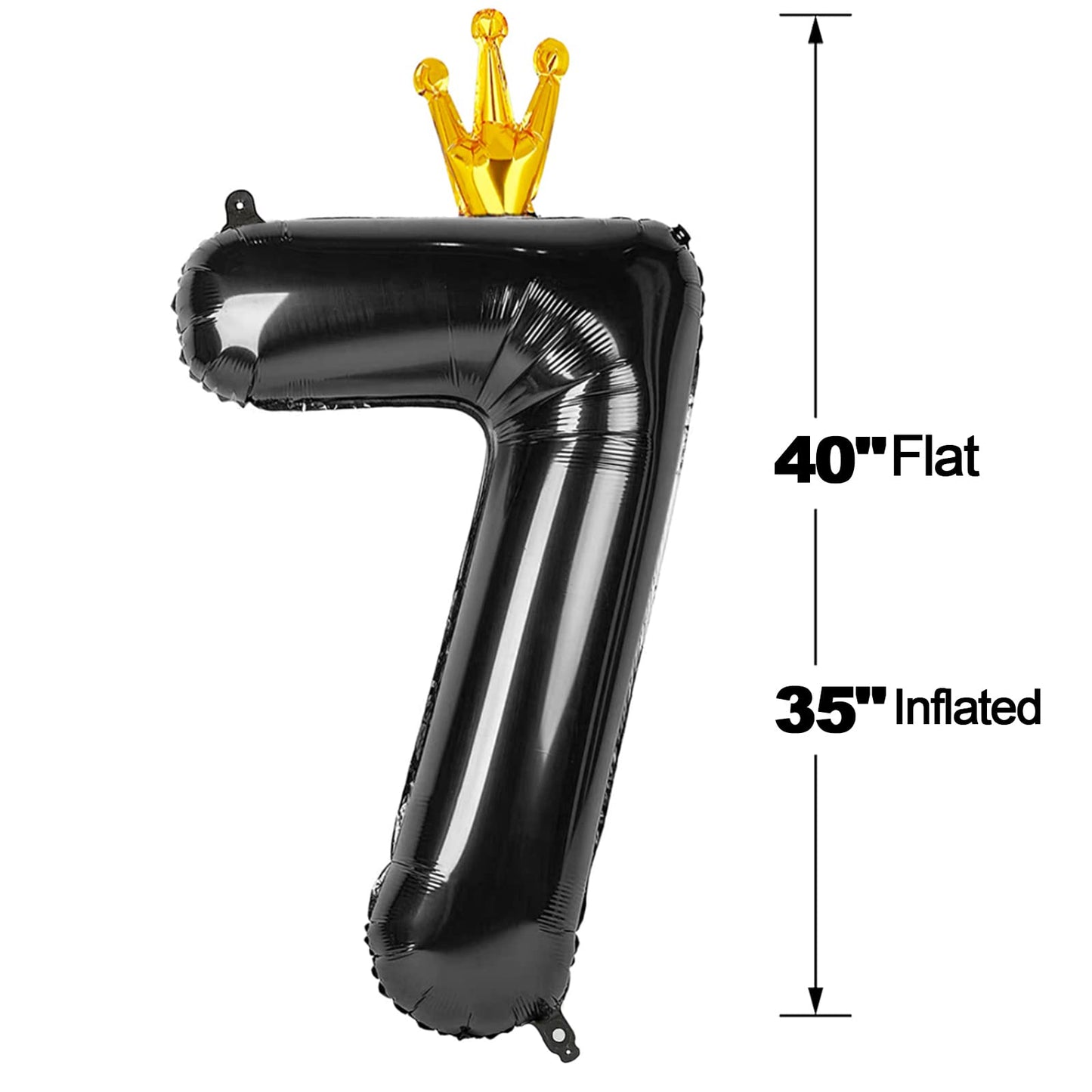 IWERP Black 7 Balloon – 40 Inch Giant Number Balloon for Birthday Parties