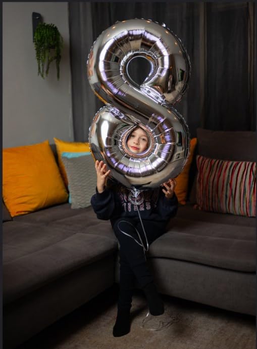 IWERP Silver 3 Balloon 40-Inch — 3rd Birthday Decorations & Silver Party Supplies