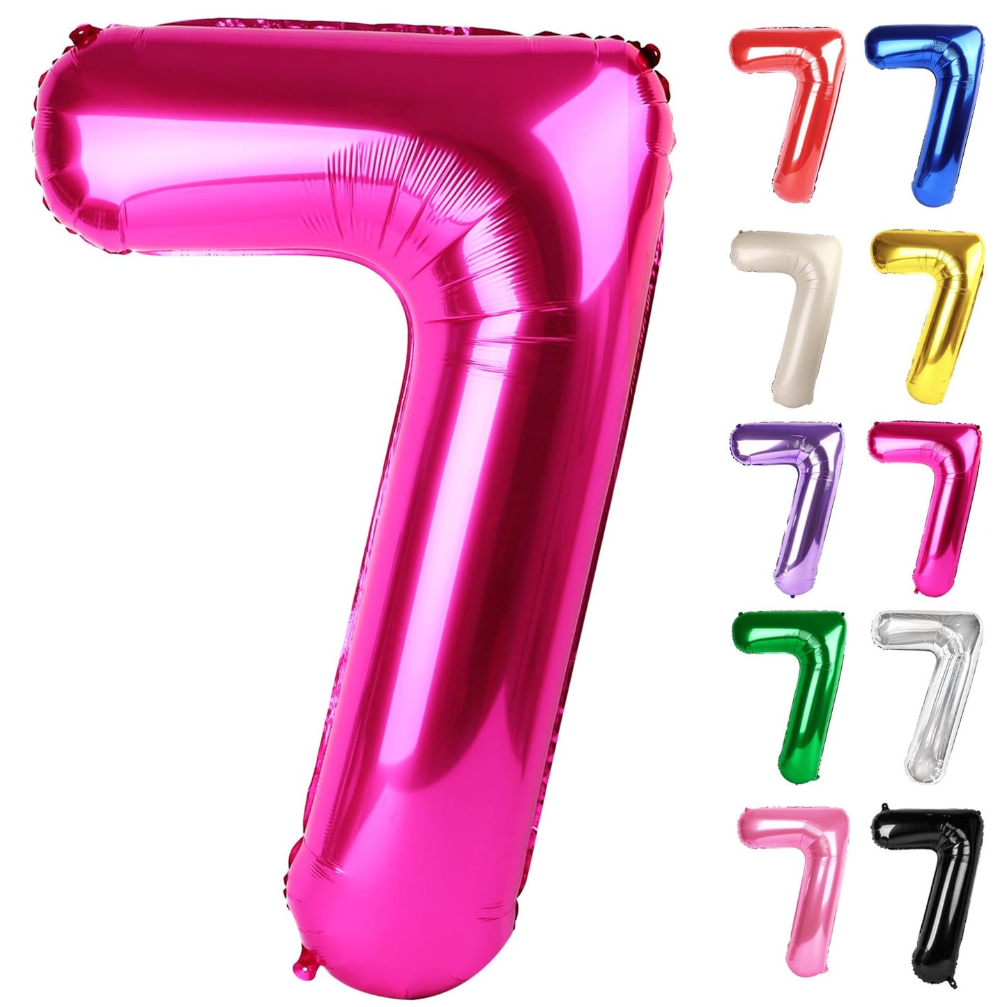 IWERP Hot Pink 40-Inch Number 7 Balloon – 7th Birthday Decorations