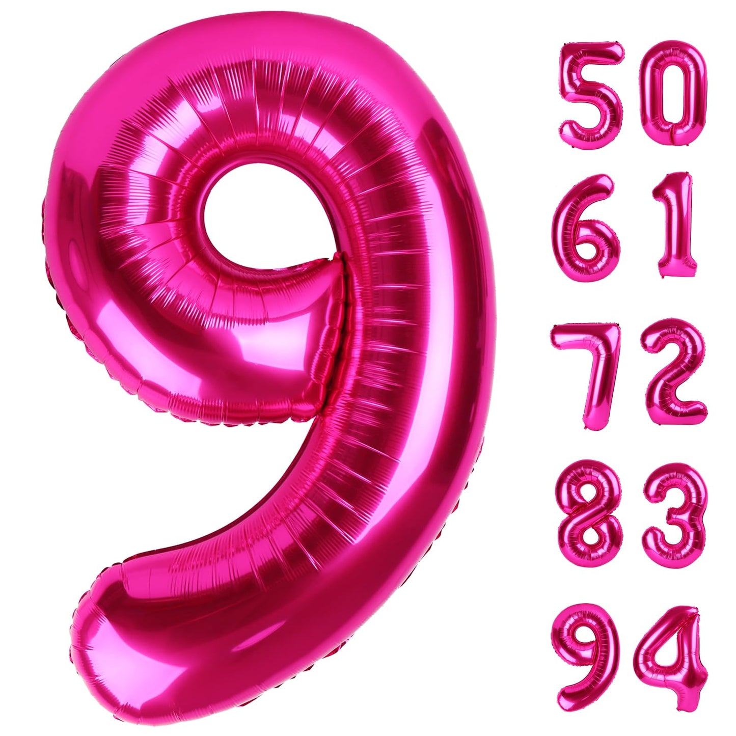 IWERP Hot Pink 9 Balloon – 40 Inch Number Balloon for 9th Birthday Parties