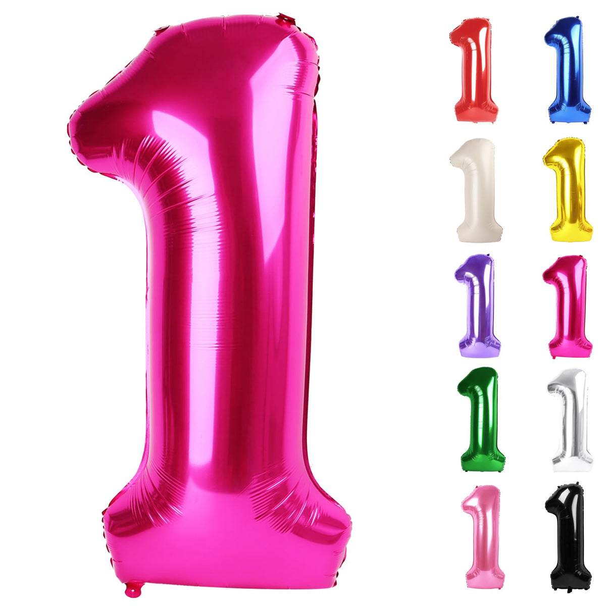 IWERP Hot Pink Number 1 Balloon – 40 Inch First Birthday Decoration