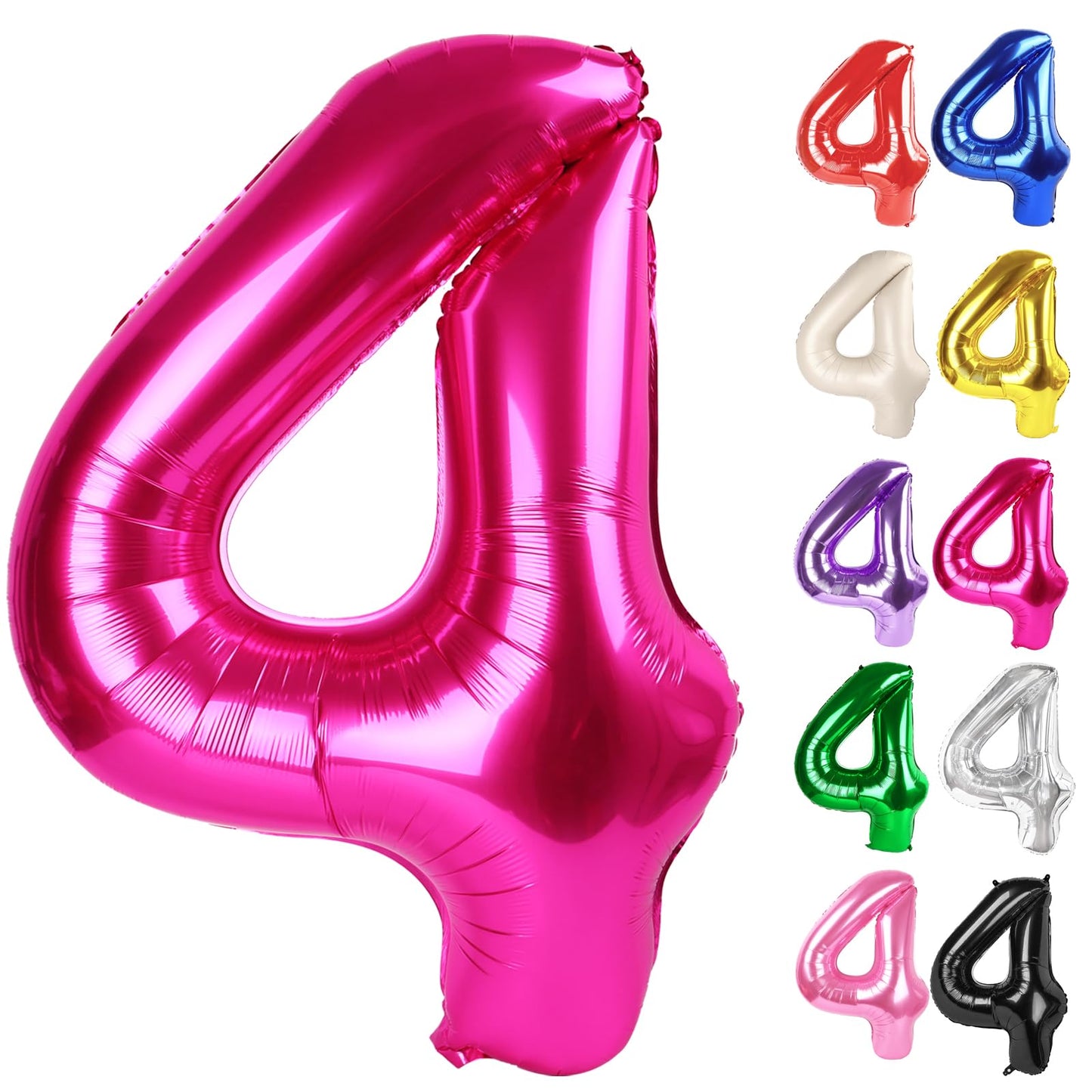 IWERP Hot Pink Number 4 Balloon 40 Inch – Fourth Birthday Decorations