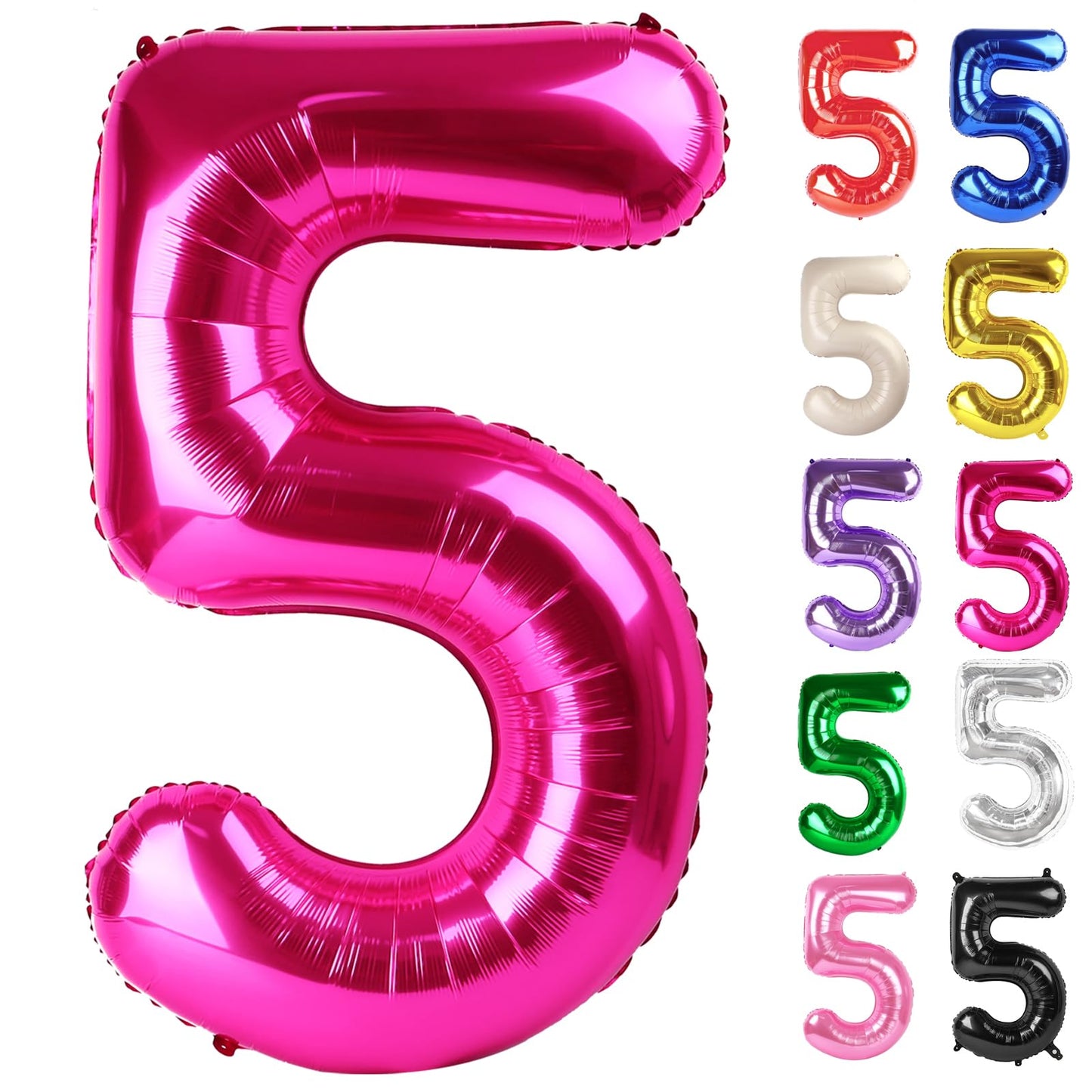IWERP Hot Pink 40-Inch Number 5 Balloon – 5th Birthday Decorations